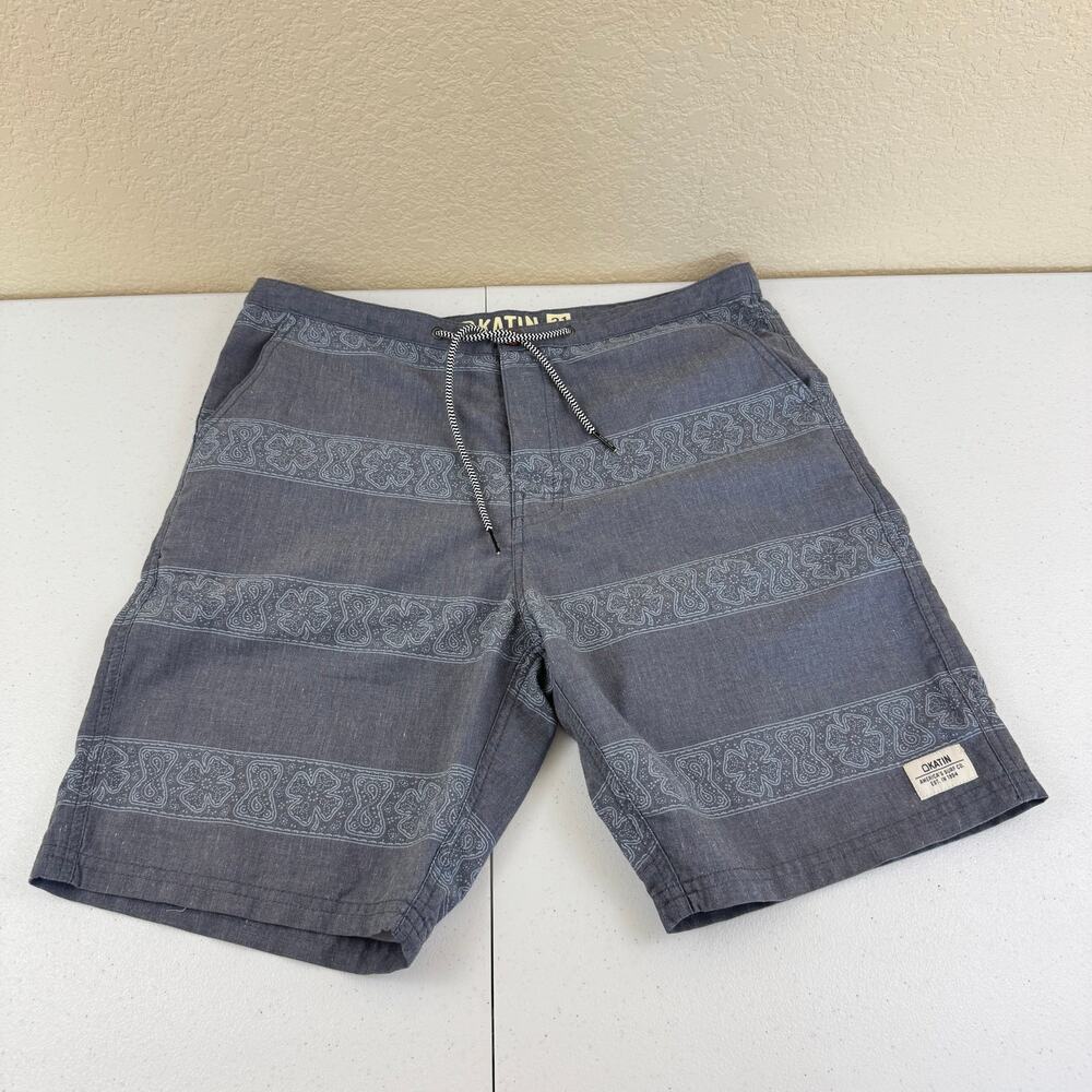 Katin Shorts Mens 31 Blue Chambray Cotton Blend Beach Outdoor Summer Casual